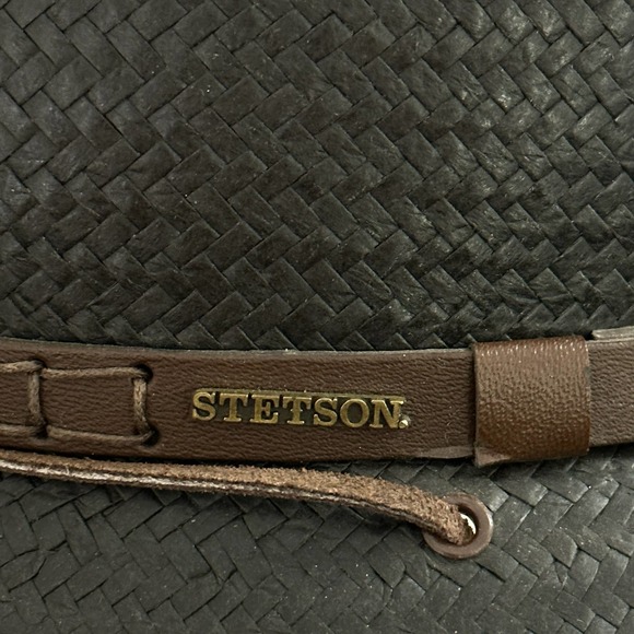 Stetson Cowboy Hat Dark Brown Braided Leather Hat Band Chin Strap #B07 - Picture 11 of 11